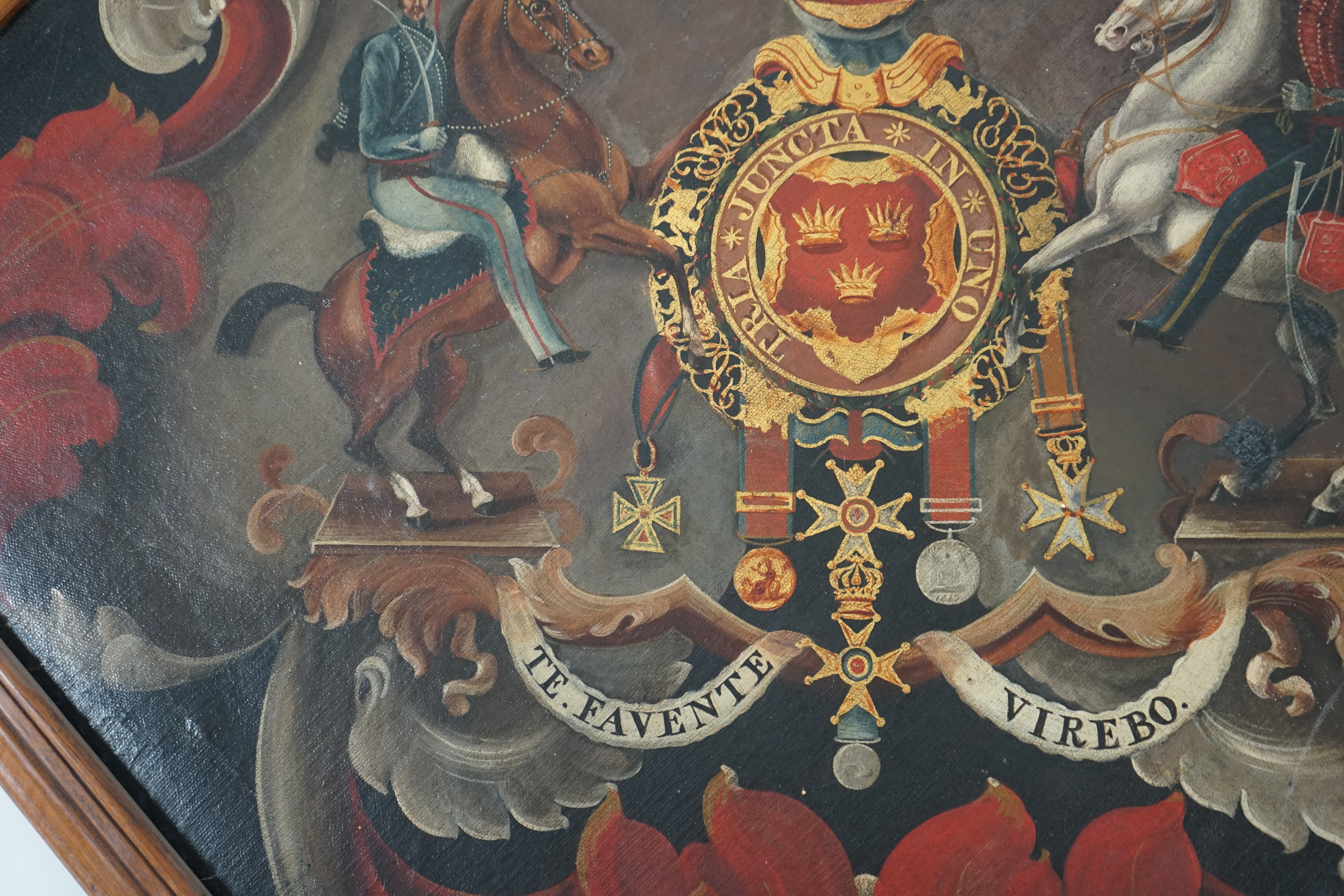 A William IV oil on canvas hatchment, bearing the arms of Sir Colquhoun Grant (1772-1835)